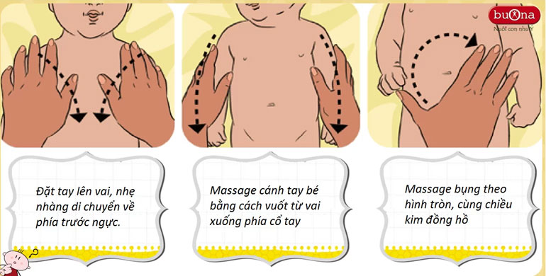 Động tác massage cơ bản cho trẻ sơ sinh