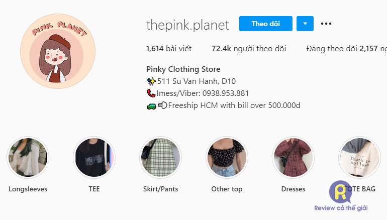 The Pink Planet bán đồ bạn thân trên Instagram